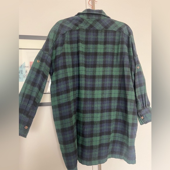 Oversized plaid Flannel Medium (Women’s) blue/green - Picture 4 of 4